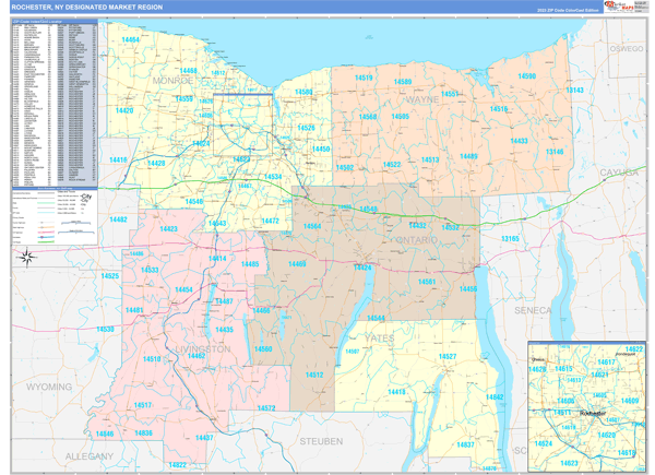 Rochester DMR, NY Wall Map