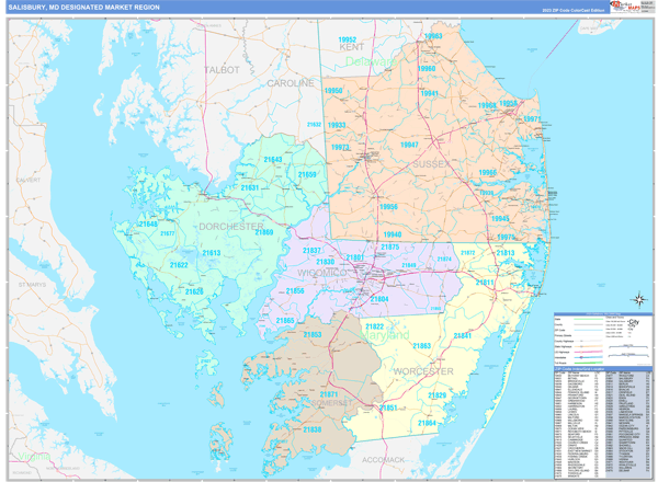 Salisbury DMR, MD Wall Map