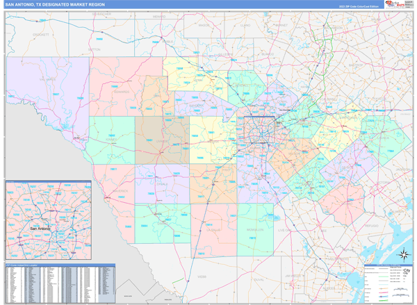 San Antonio DMR, TX Wall Map