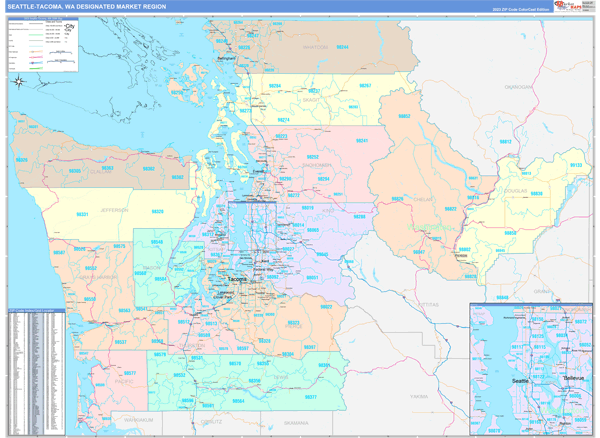 Seattle-Tacoma DMR, WA Wall Map