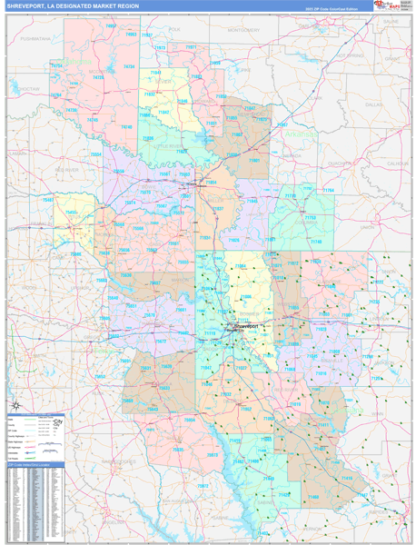 Shreveport DMR, LA Wall Map