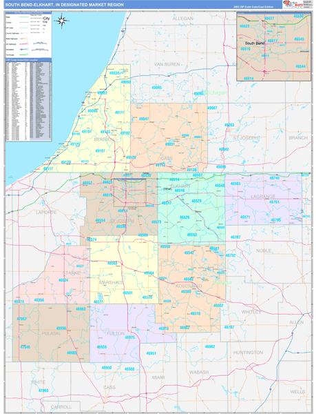 South Bend-Elkhart DMR, IN Wall Map