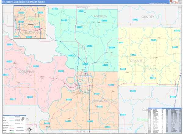 St. Joseph DMR, MO Wall Map