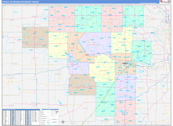 Topeka DMR, KS Wall Map