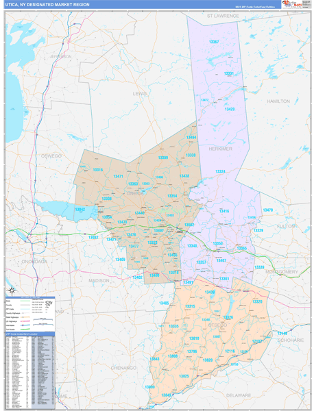 Utica DMR, NY Wall Map