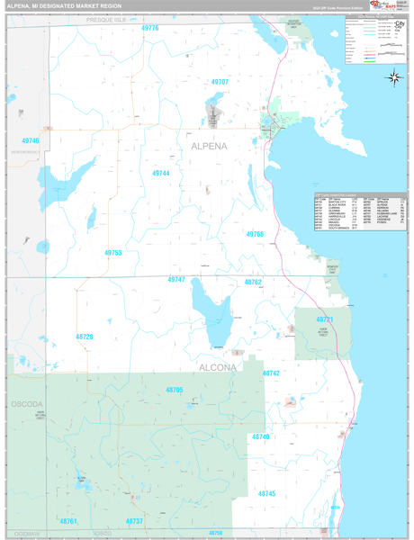 Alpena DMR, MI Wall Map