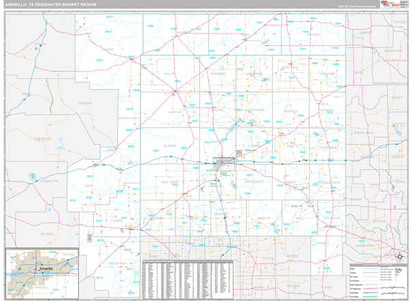 Amarillo DMR, TX Wall Map