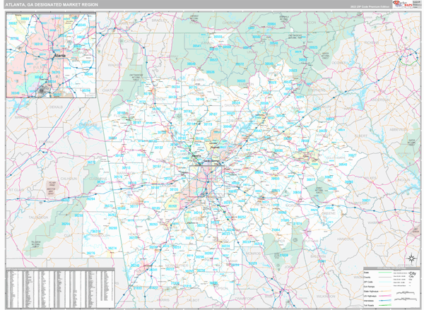 Atlanta DMR, GA Wall Map