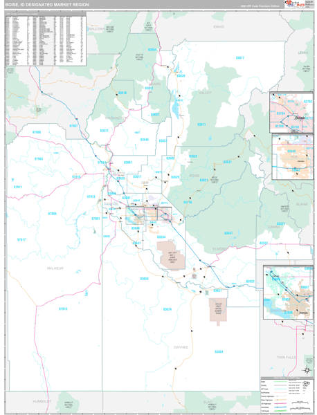Boise DMR, ID Wall Map