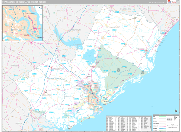 Charleston DMR, SC Wall Map