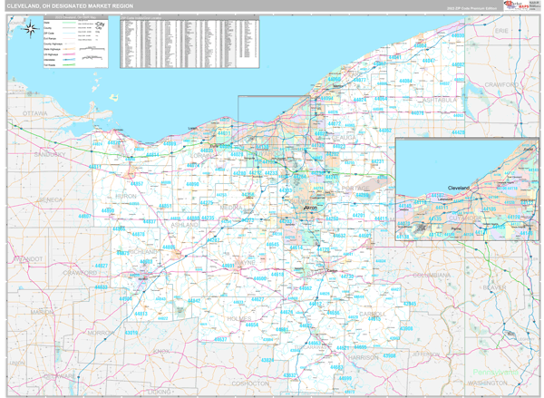 Cleveland DMR, OH Wall Map