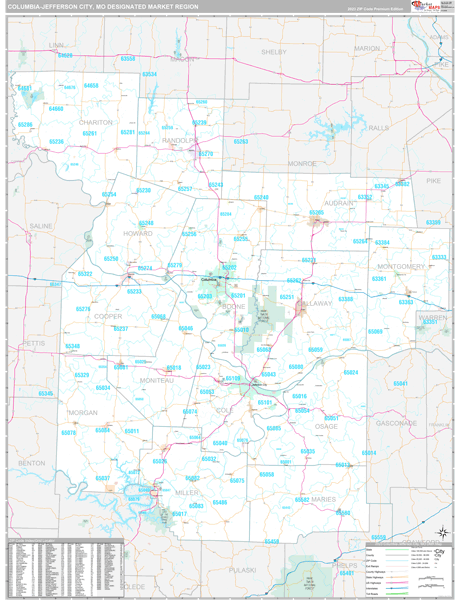 Columbia-Jefferson City DMR, MO Map