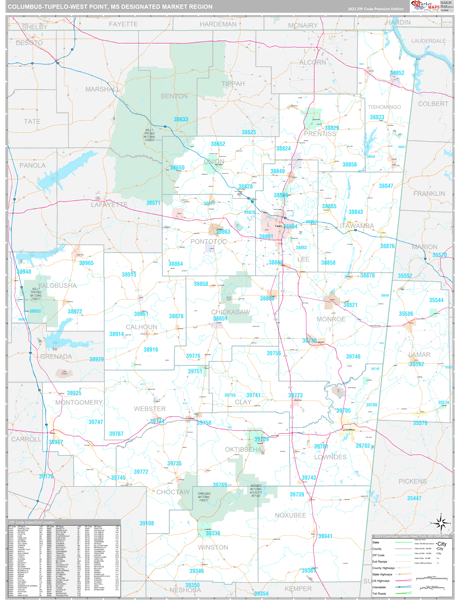 Columbus-Tupelo-West Point DMR, MS Map