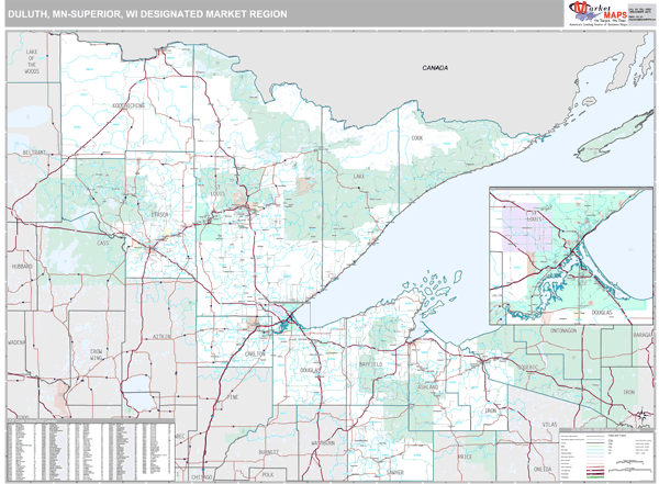 Duluth-Superior DMR, MN Wall Map