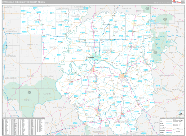 Evansville DMR, IN Map