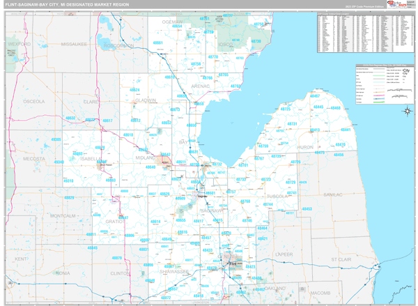 Flint-Saginaw-Bay City DMR, MI Map