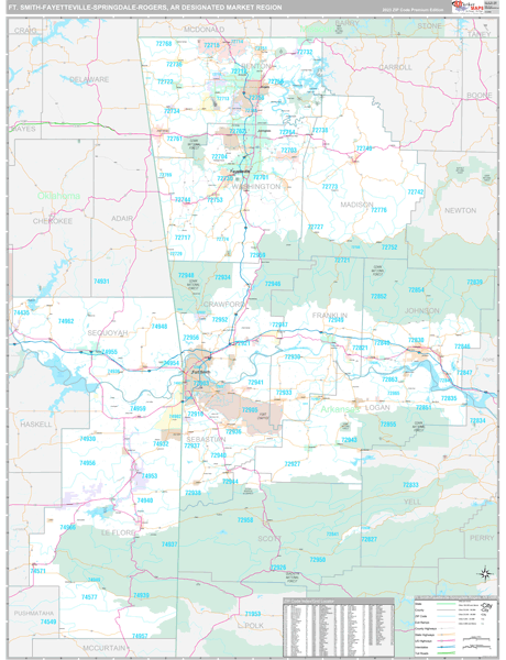 Ft. Smith-Fayetteville-Springdale-Rogers DMR, AR Map