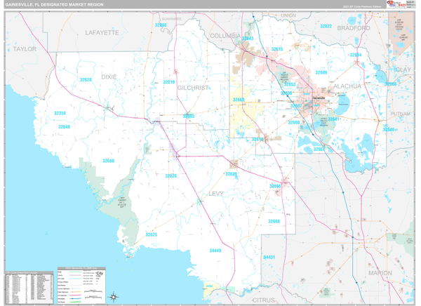 Gainesville DMR, FL Wall Map