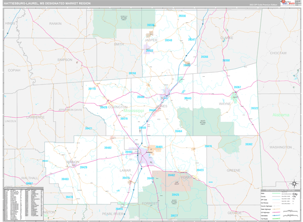 Hattiesburg-Laurel DMR, MS Map