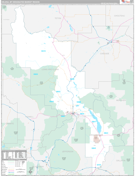 Helena DMR, MT Wall Map