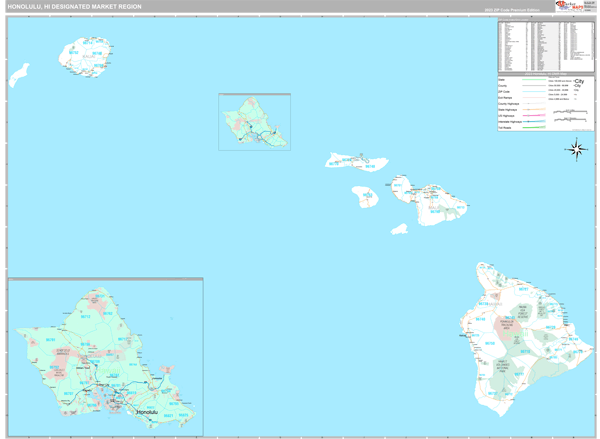 Honolulu DMR, HI Wall Map