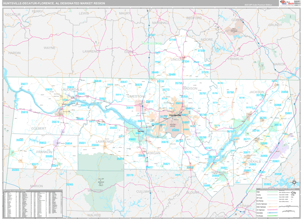 Huntsville-Decatur (Florence) DMR, AL Map
