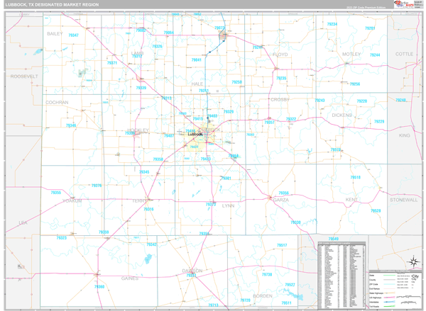 Lubbock DMR, TX Wall Map