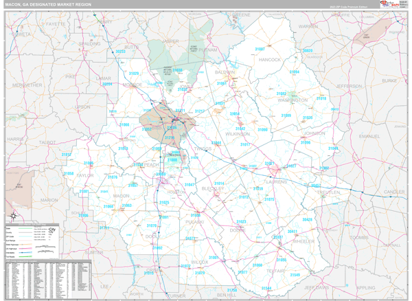 Macon DMR, GA Wall Map
