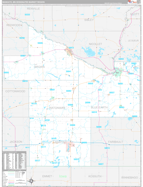 Mankato DMR, MN Wall Map