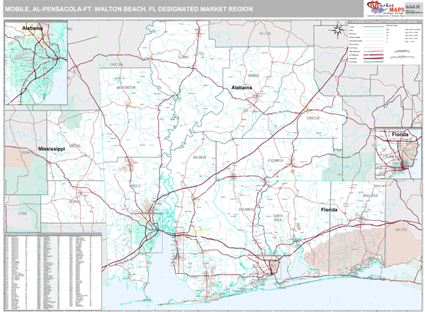 Mobile-Pensacola (Ft. Walton Beach) DMR, AL Map