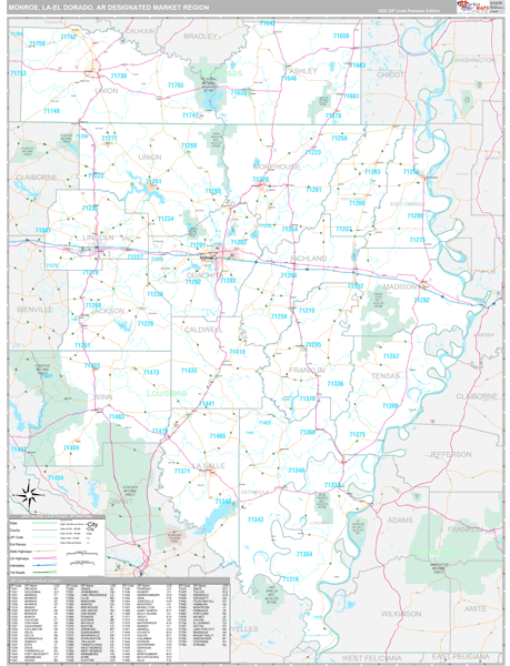 Monroe-El Dorado DMR, LA Map