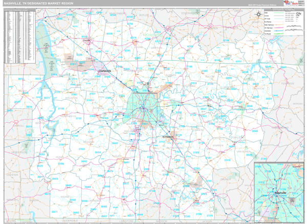 Nashville DMR, TN Wall Map