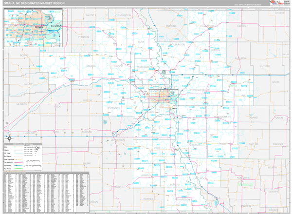 Omaha DMR, NE Wall Map