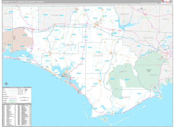 Panama City DMR, FL Wall Map