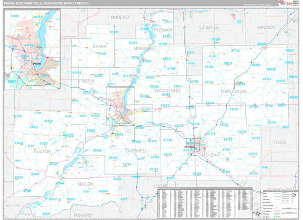 Peoria-Bloomington DMR, IL Map
