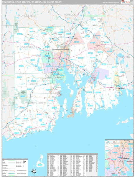 Providence-New Bedford DMR, RI Map