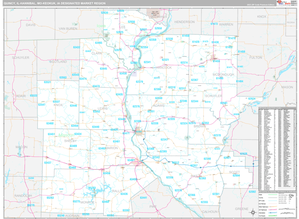 Quincy-Hannibal-Keokuk DMR, IL Map