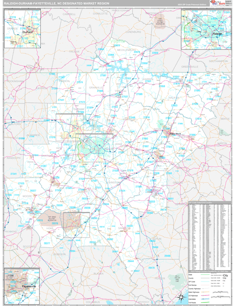 Raleigh-Durham (Fayetteville), NC DMR Maps Premium Style