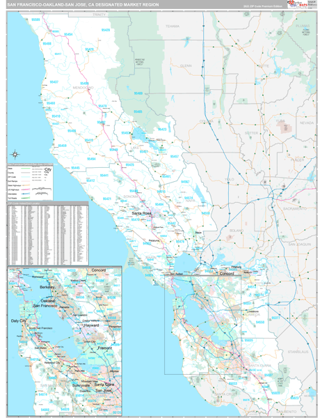 San Francisco-Oakland-San Jose DMR, CA Map