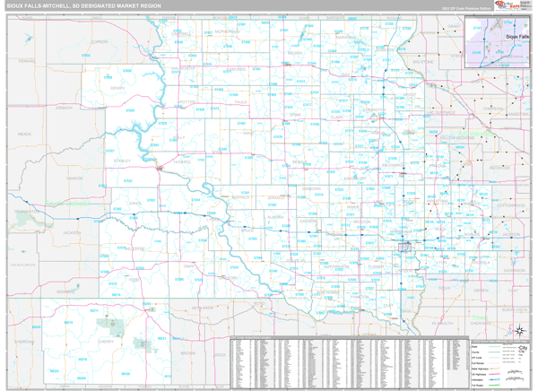 Sioux Falls (Mitchell) DMR, SD Wall Map