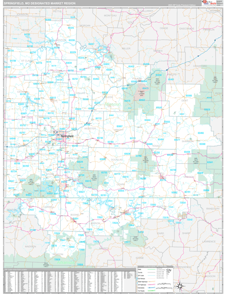 Springfield DMR, MO Wall Map