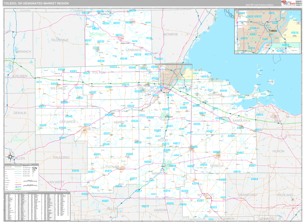 Toledo DMR, OH Wall Map