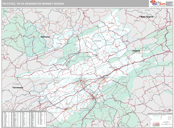 Tri-Cities-VA DMR, TN Map