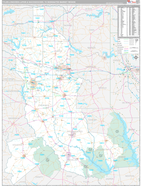 Tyler-Longview (Lufkin & Nacogdoches) DMR, TX Map