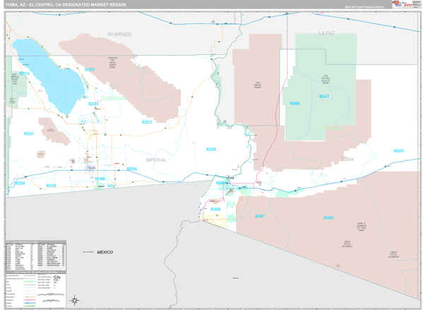 Yuma-El Centro DMR, AZ Wall Map