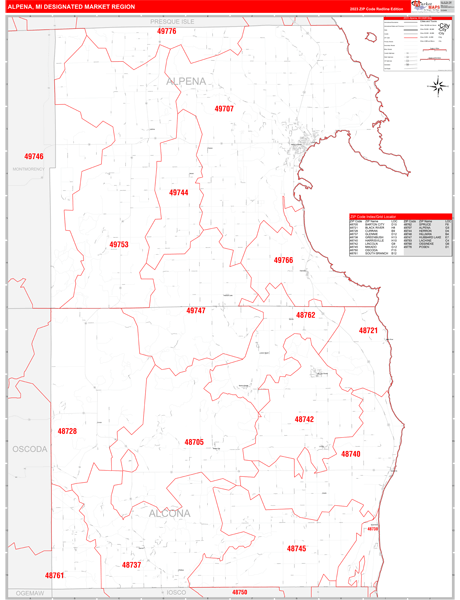 Alpena DMR, MI Wall Map