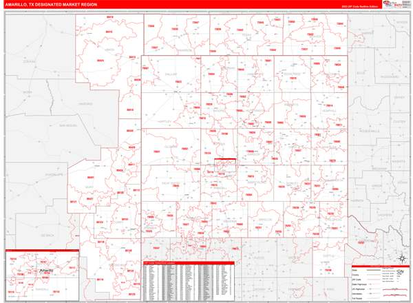 Amarillo DMR, TX Wall Map