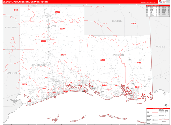 Biloxi-Gulfport DMR, MS Wall Map