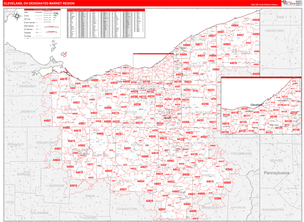 Cleveland DMR, OH Wall Map