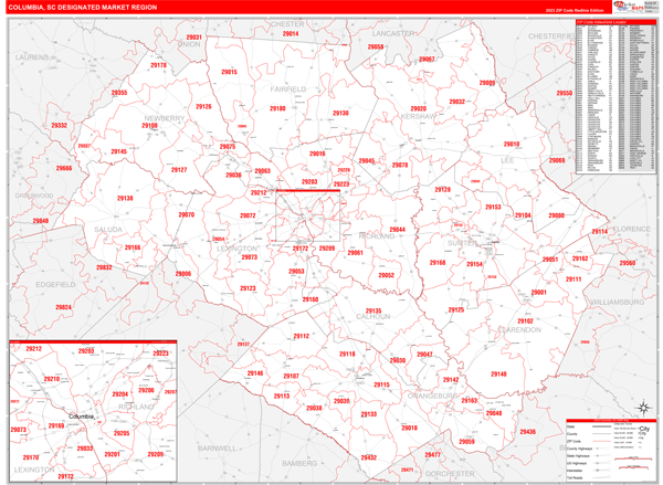 Columbia DMR, SC Wall Map